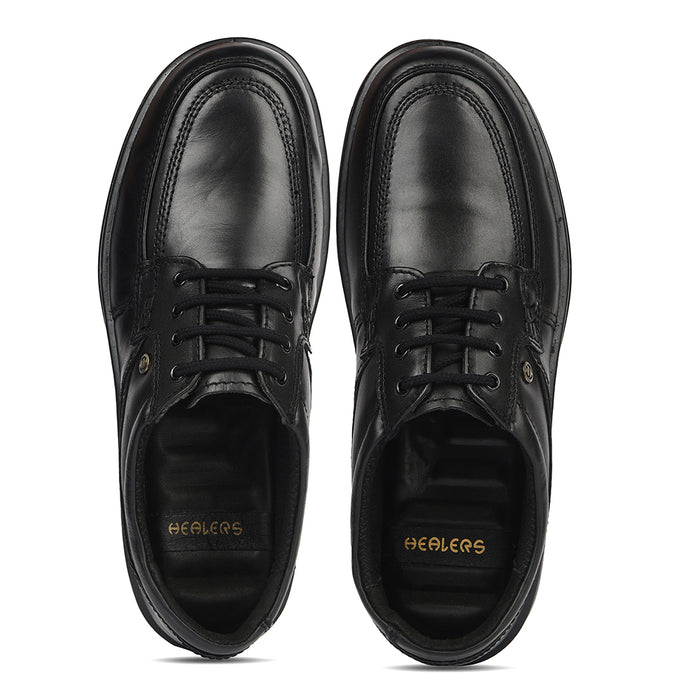 Healers Black Formal Lacing Derby Shoes For Men 719053An By Liberty