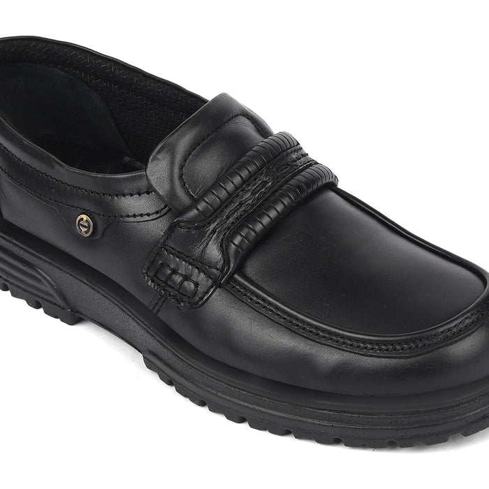 Healers Black Formal Non Lacing Derby Shoes For Men 719054An By Liberty