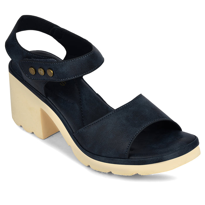 Healers Blue Casual Block Heel Sandal For Women Zq Dm 17 By Liberty