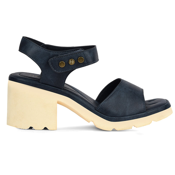 Healers Blue Casual Block Heel Sandal For Women Zq Dm 17 By Liberty