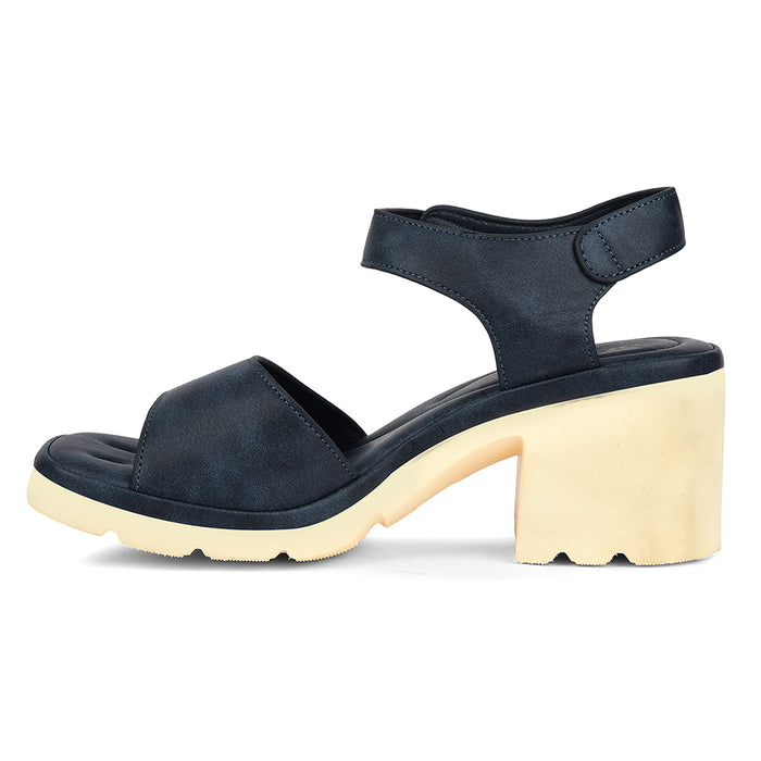 Healers Blue Casual Block Heel Sandal For Women Zq Dm 17 By Liberty