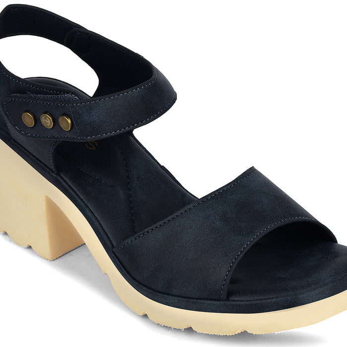 Healers Blue Casual Block Heel Sandal For Women Zq Dm 17 By Liberty