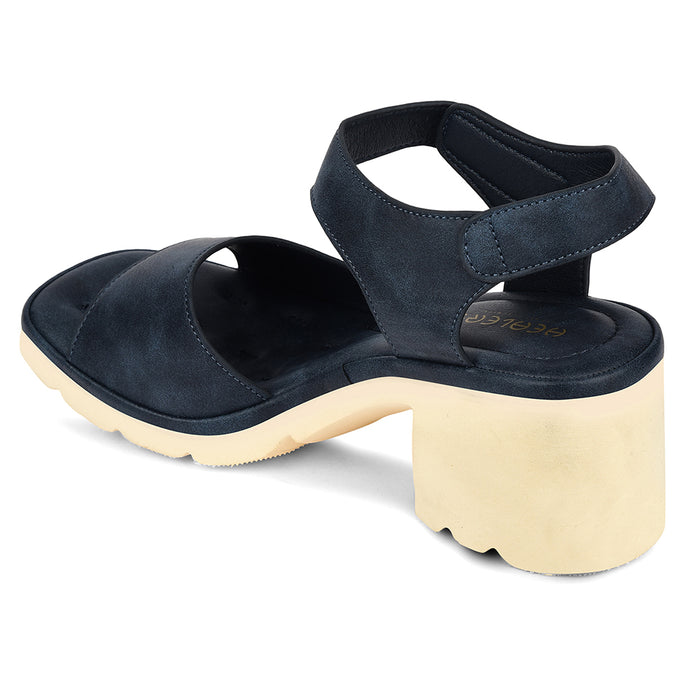 Healers Blue Casual Block Heel Sandal For Women Zq Dm 17 By Liberty
