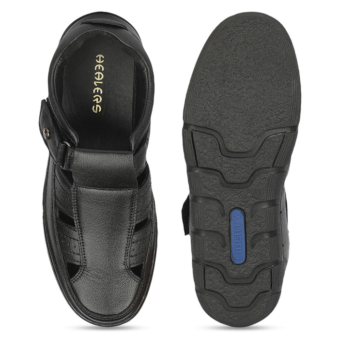 Healers BMM-1 Black Casual Flat Sandal for Men by Liberty