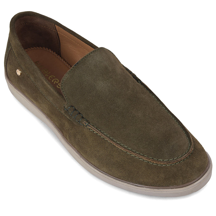 Healers Bmr 11E Olive Green Casual Non Lacing Loafer Shoes For Men By Liberty