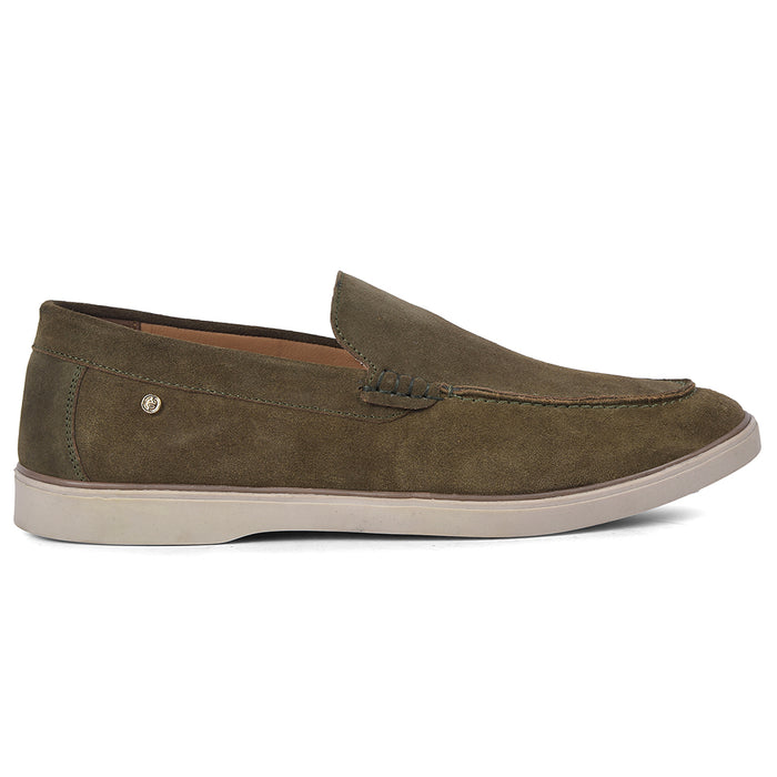 Healers Bmr 11E Olive Green Casual Non Lacing Loafer Shoes For Men By Liberty