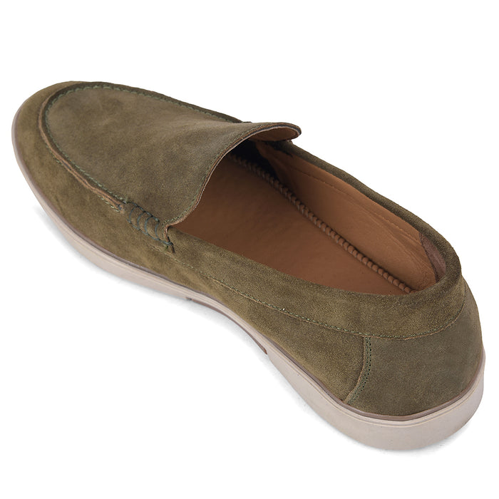Healers Bmr 11E Olive Green Casual Non Lacing Loafer Shoes For Men By Liberty