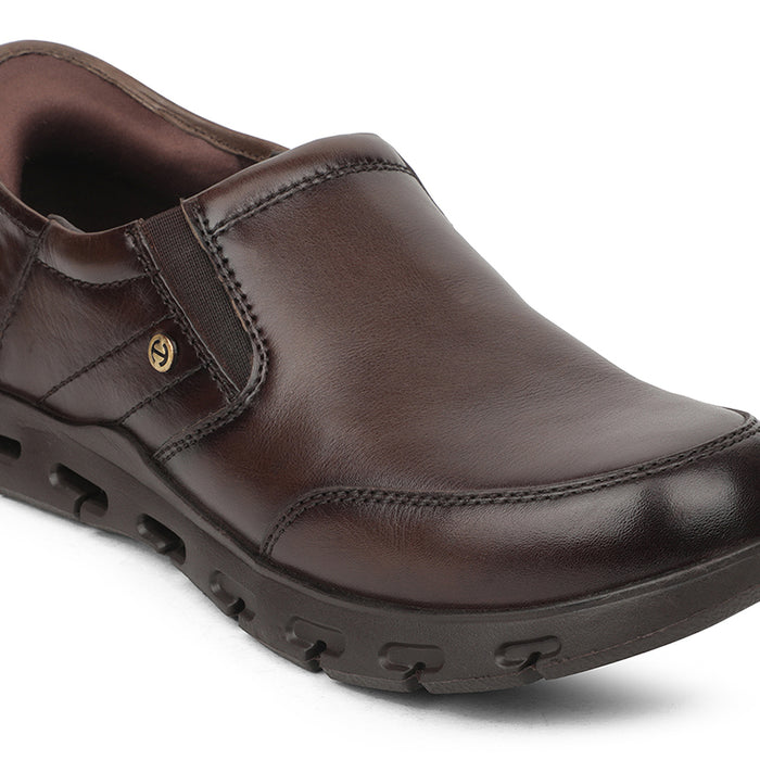 Healers Brown Casual Non Lacing Shoes For Men ASF-2