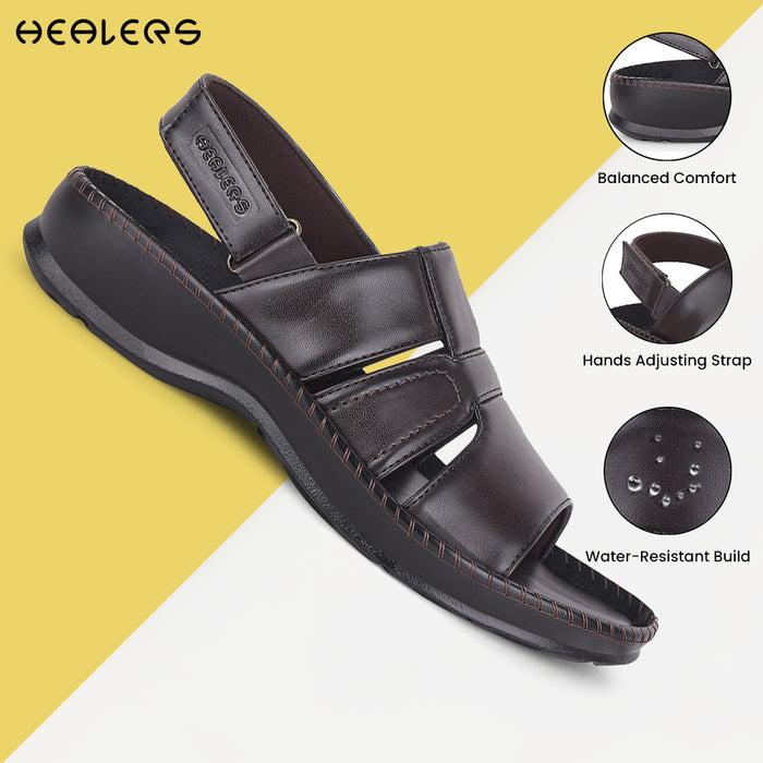 Healers Brown Casual Sandal For Men STARC-1E By Liberty
