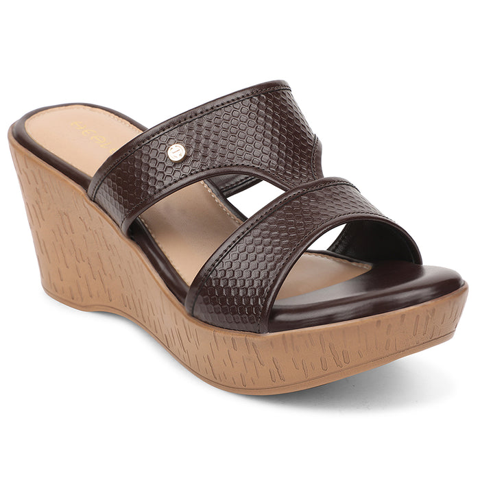 Healers Brown Casual Wedge Heel Sandal For Women JFL-21 By Liberty