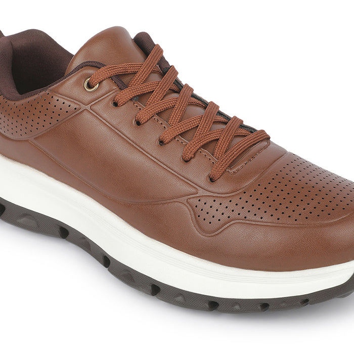 Healers CADBER-2 Brown Sports Lacing Running Shoes for Men by Liberty