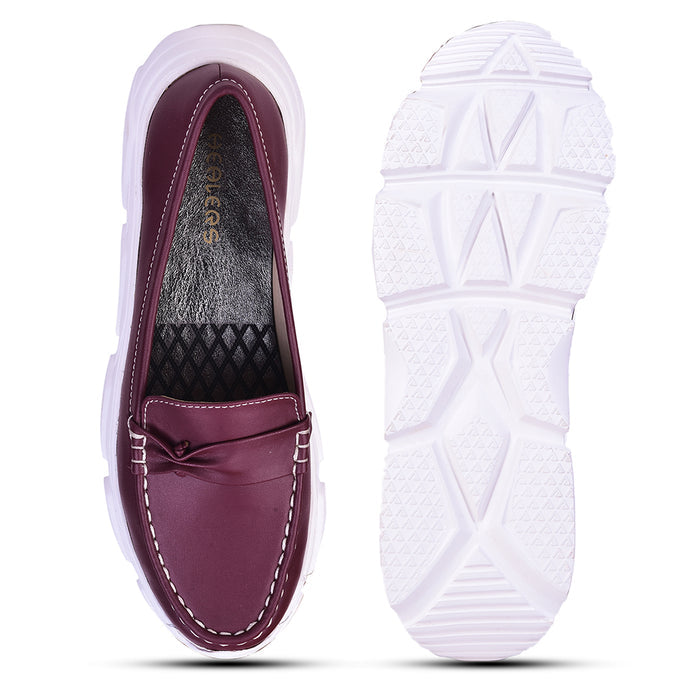 Healers Casual Maroon Loafers For Women C275-1 By Liberty