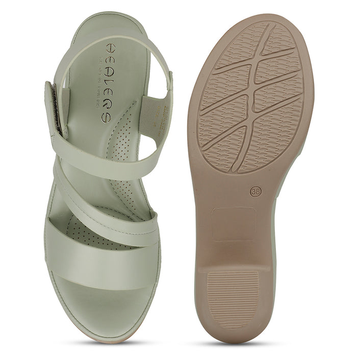 Healers Casual S. Green Sandal For Women ZQ-AL-SN7 By Liberty