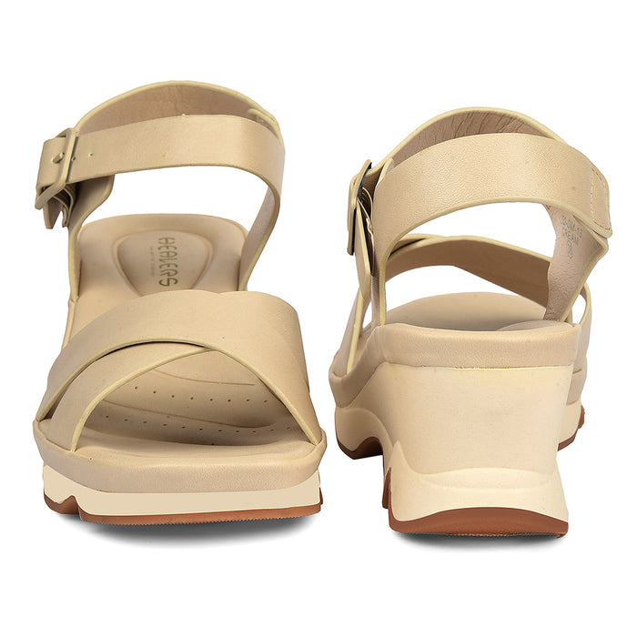 Healers Cream Casual Block Heel Sandal For Women Zq Dm 13 By Liberty