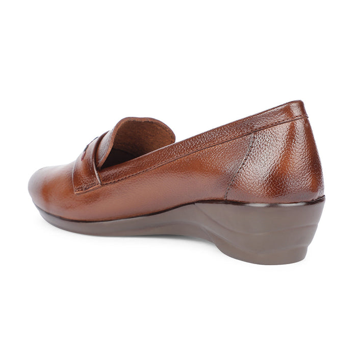 Healers Formal Tan Wedge Heel Ballerina For Women T84-2 By Liberty