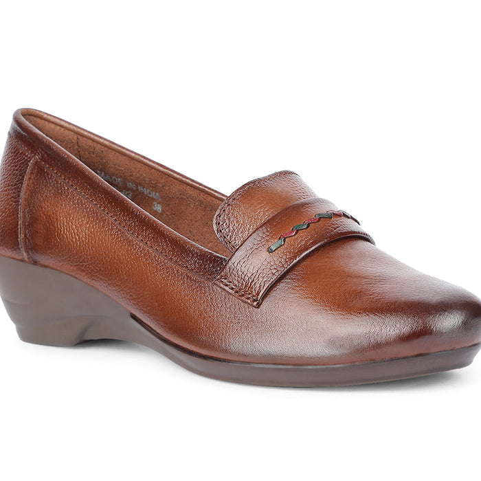 Healers Formal Tan Wedge Heel Ballerina For Women T84-2 By Liberty