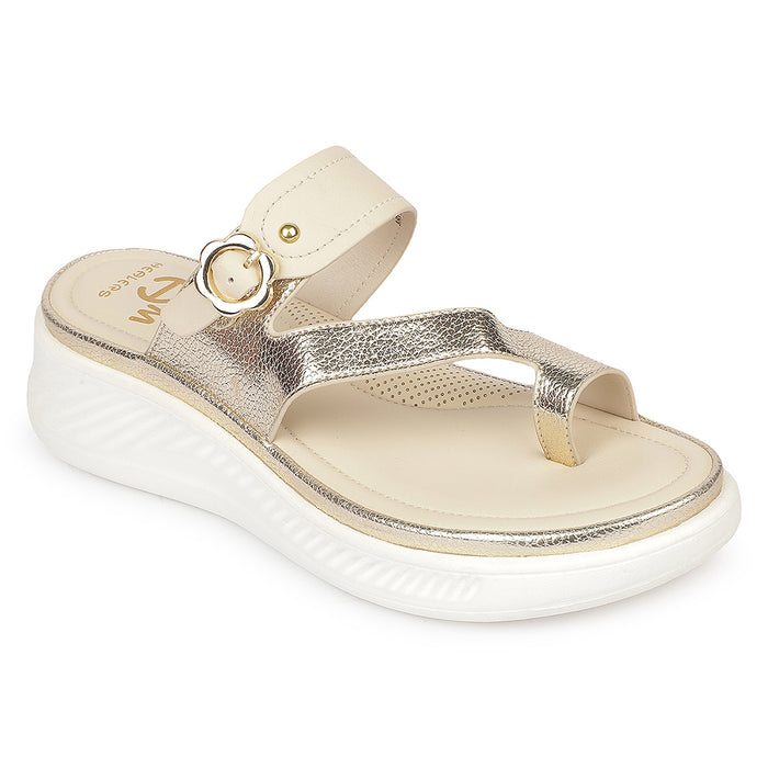 Healers Gfl 8 Beige Casual Everyday Comfort Slip On Slippers For Women