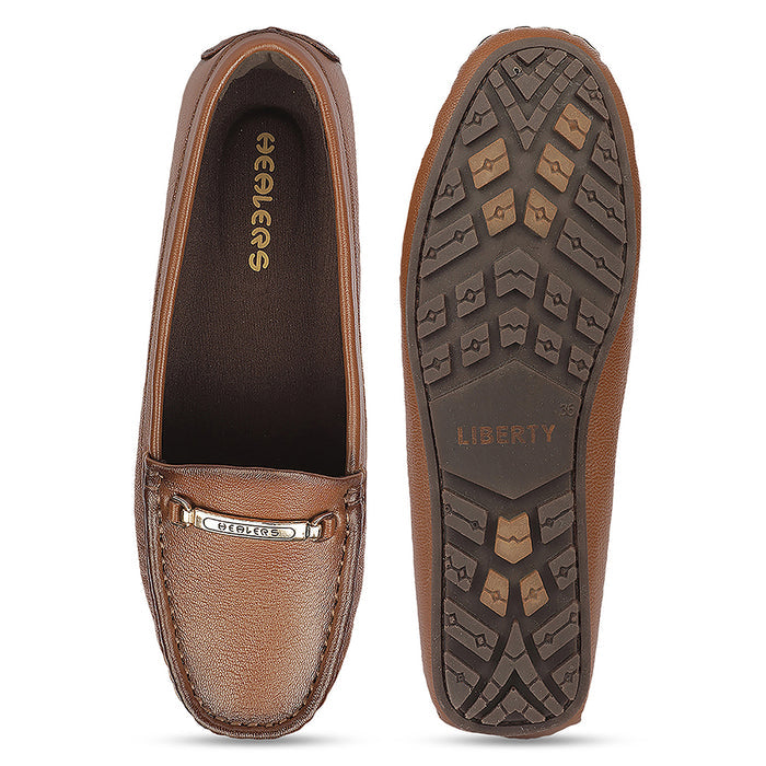 Healers Jjl 26 Tan Everyday Comfort Casual Ballerina Shoes For Women