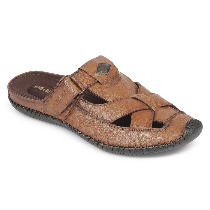 Buy Healers Jll 1 Front Close Tan Formal Slip On Mules For Men