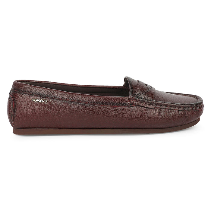 Healers JLL-29 Dark Brown Casual Flat Ballerina Shoes for Women by Liberty