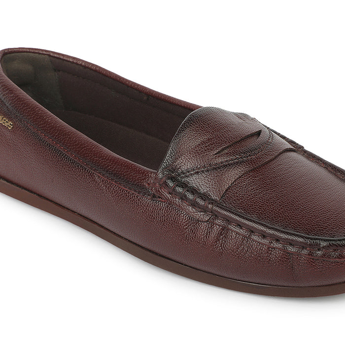 Healers JLL-29 Dark Brown Casual Flat Ballerina Shoes for Women by Liberty