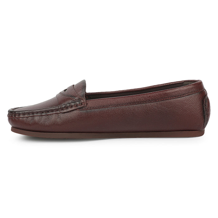 Healers JLL-29 Dark Brown Casual Flat Ballerina Shoes for Women by Liberty