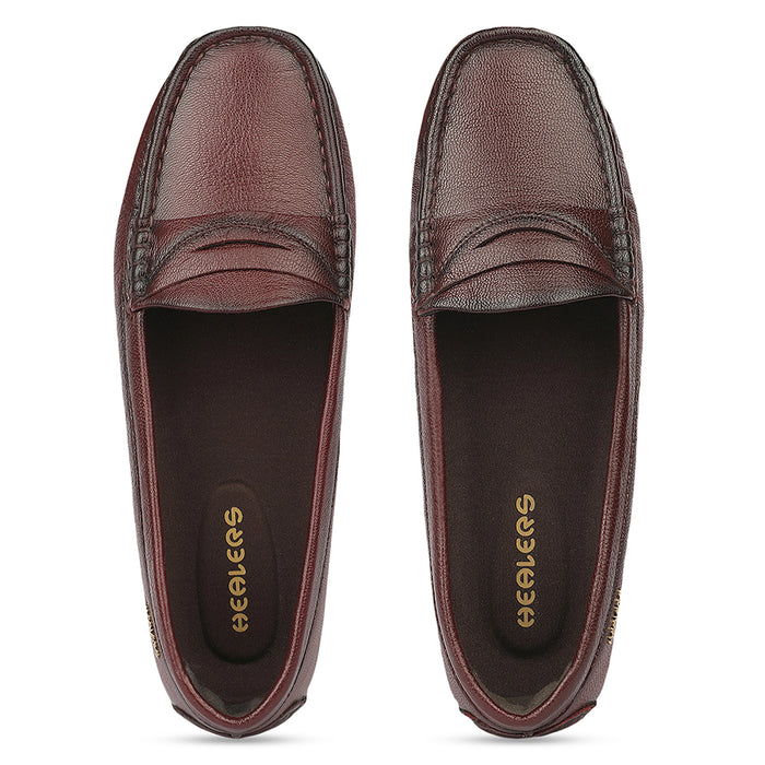 Healers JLL-29 Dark Brown Casual Flat Ballerina Shoes for Women by Liberty