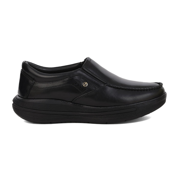 Healers Ler 2 Black Formal Non Lacing Slip On Shoes For Men By Liberty