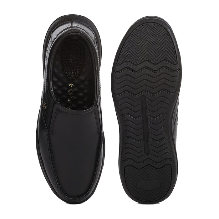 Healers Ler 2 Black Formal Non Lacing Slip On Shoes For Men By Liberty