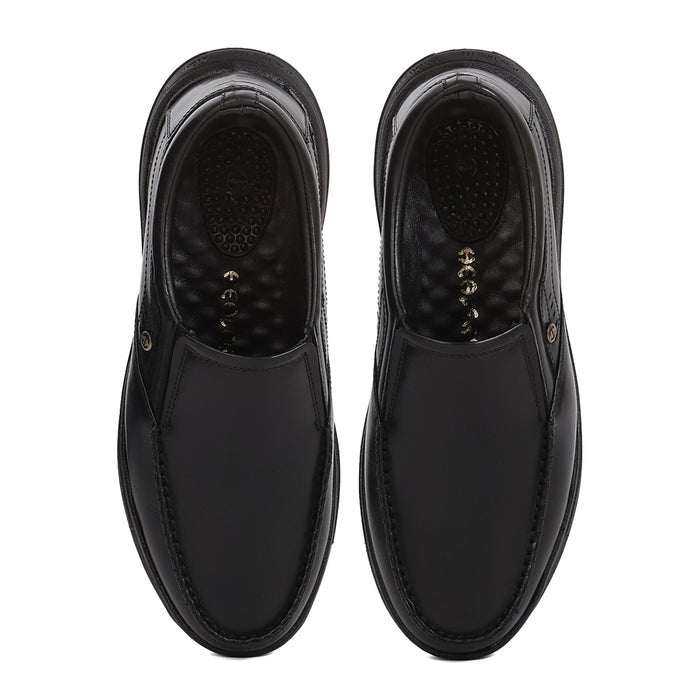 Healers Ler 2 Black Formal Non Lacing Slip On Shoes For Men By Liberty