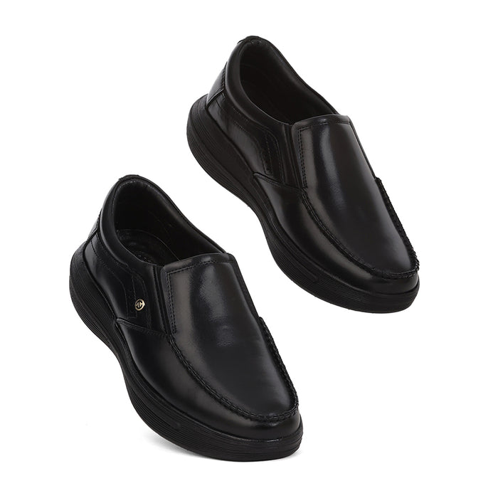 Healers Ler 2 Black Formal Non Lacing Slip On Shoes For Men By Liberty