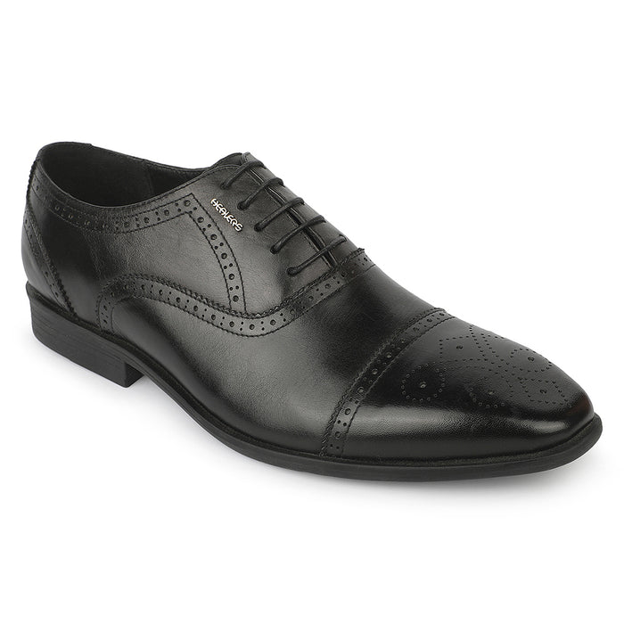 Healers LRF-17 Black Formal Lacing Brogue Shoes for Men by Liberty