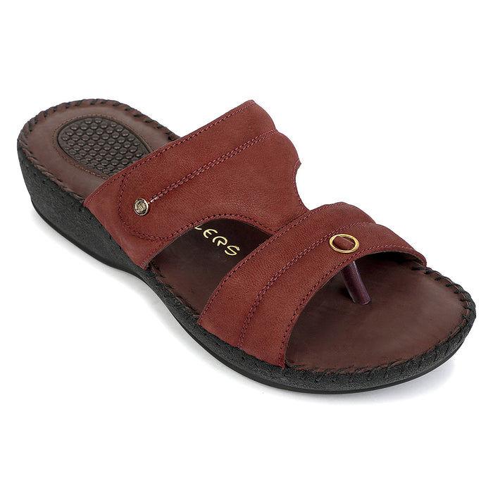 Healers Maroon Casual Flat Sandal For Women Jfl 80 By Liberty