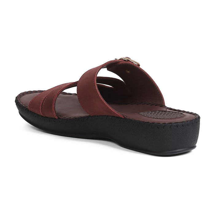 Healers MDG-5 Women's Maroon Casual Sandals - EVERYDAY COMFORT with Premium Nubuck Upper
