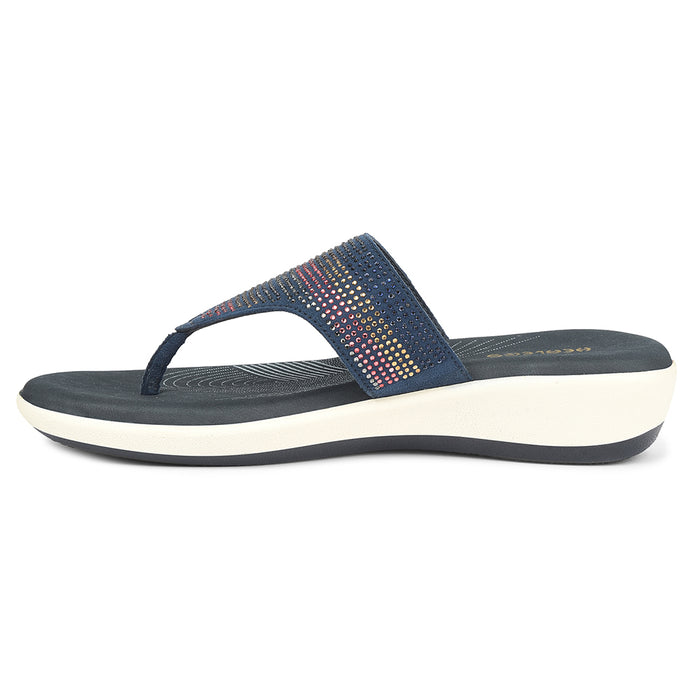 Healers Navy Blue Casual Heeled Sandal For Women Jfl 69 By Liberty