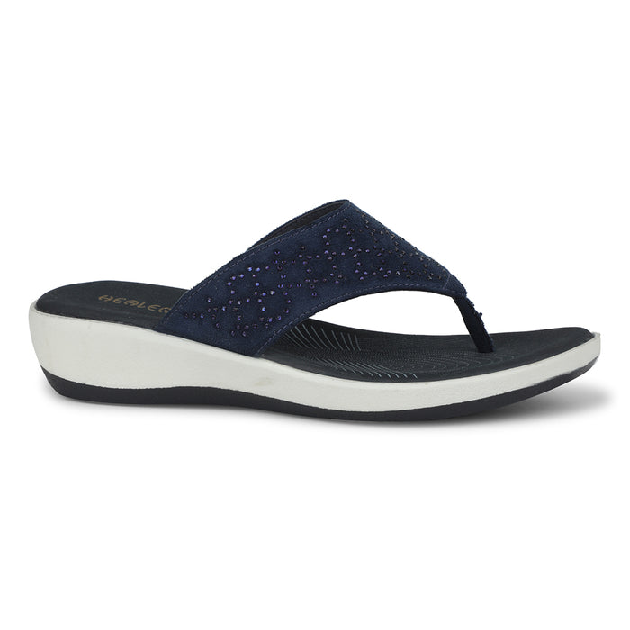 Healers Navy Blue Casual Slipper For Women JFL-54 By Liberty