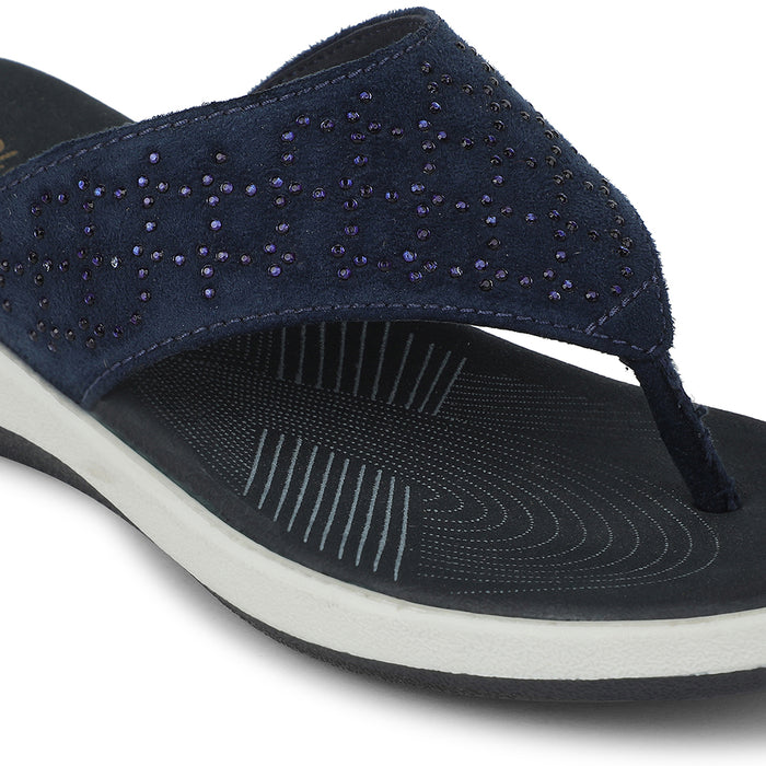 Healers Navy Blue Casual Slipper For Women JFL-54 By Liberty