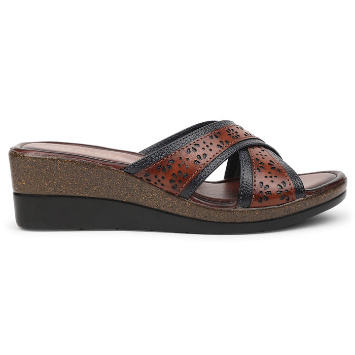 Healers Navy Blue Casual Wedge Heel Sandal For Women TLO-102