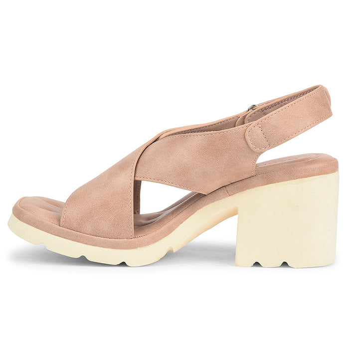 Healers Pink Casual Block Heel Sandal For Women Zq Dm 16 By Liberty