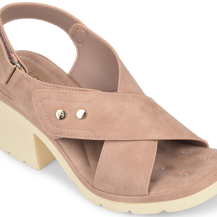 Healers Pink Casual Block Heel Sandal For Women Zq Dm 16 By Liberty