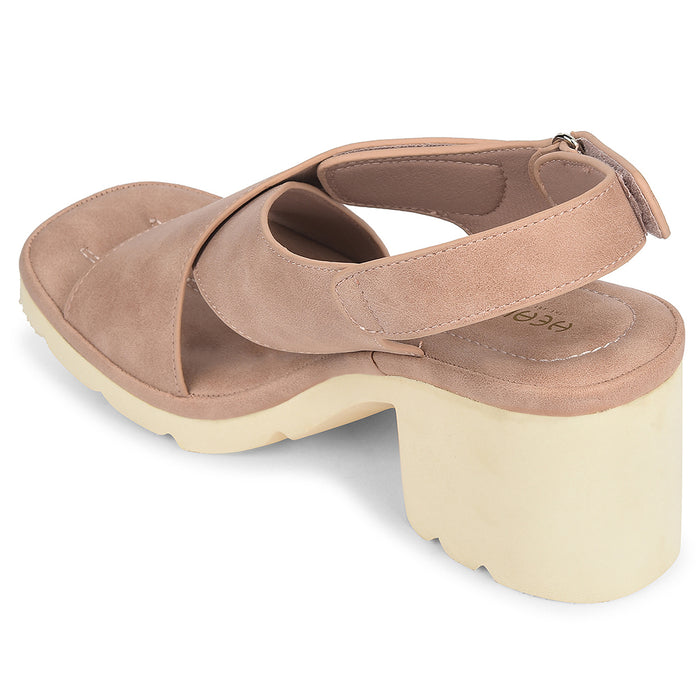 Healers Pink Casual Block Heel Sandal For Women Zq Dm 16 By Liberty