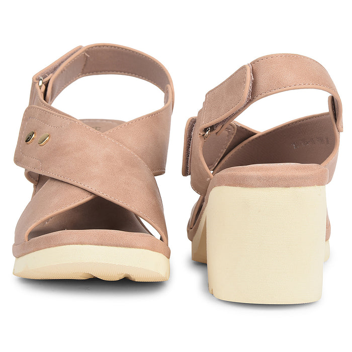 Healers Pink Casual Block Heel Sandal For Women Zq Dm 16 By Liberty