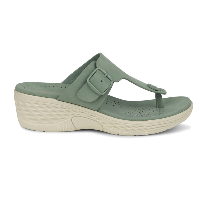 Healers Sea Green Wedge Heel Sandal For Women ZQ-FD-51 By Liberty