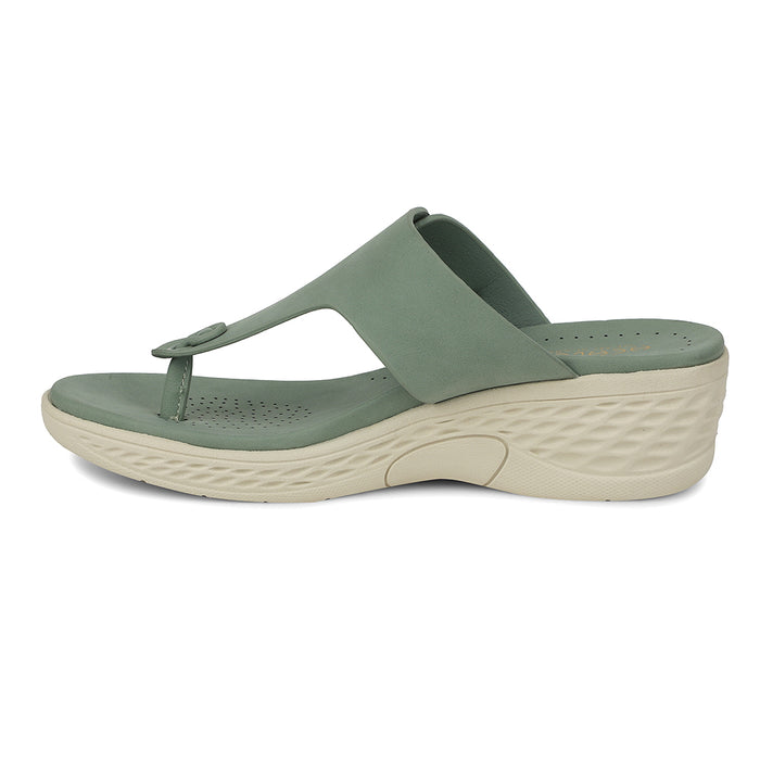 Healers Sea Green Wedge Heel Sandal For Women ZQ-FD-51 By Liberty
