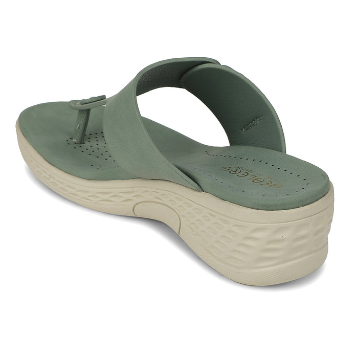 Healers Sea Green Wedge Heel Sandal For Women ZQ-FD-51 By Liberty