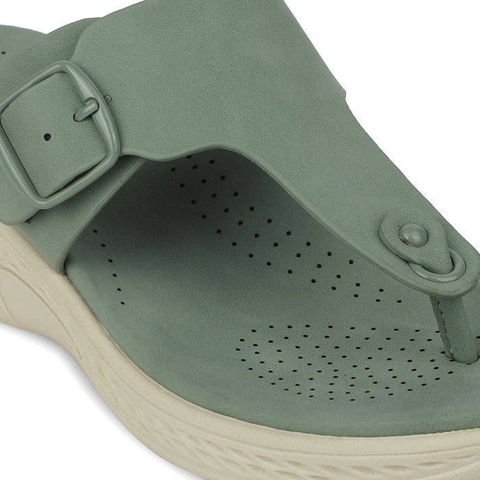 Healers Sea Green Wedge Heel Sandal For Women ZQ-FD-51 By Liberty