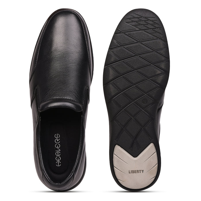 Healers SSL-15 Black Formal Non Lacing Slip on Shoes for Men by Liberty