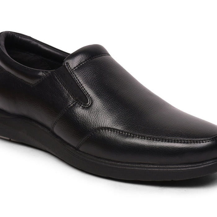 Healers SSL-15 Black Formal Non Lacing Slip on Shoes for Men by Liberty