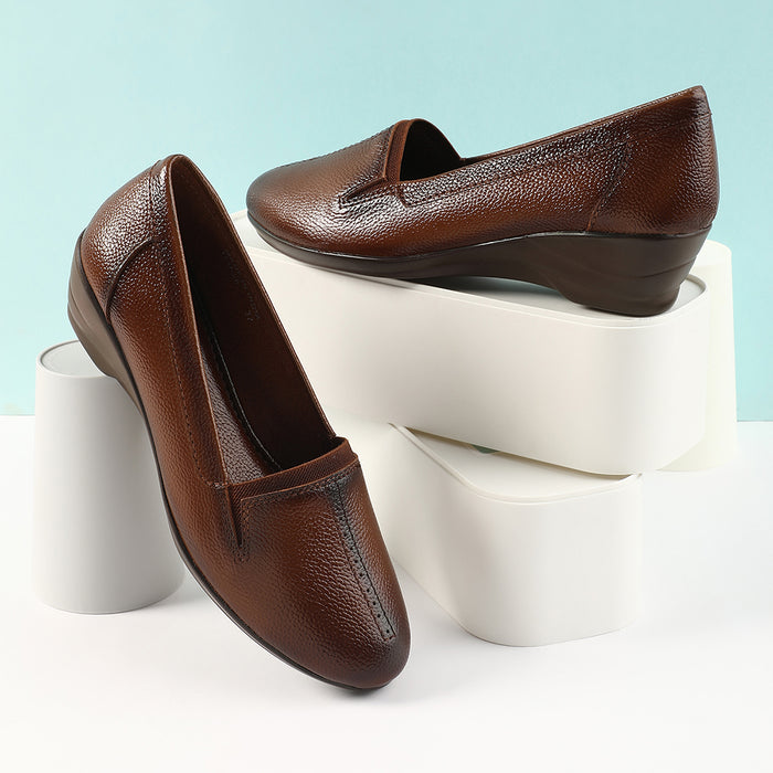 Healers Tan Ballerina Shoes For Women TLO-26 By Liberty