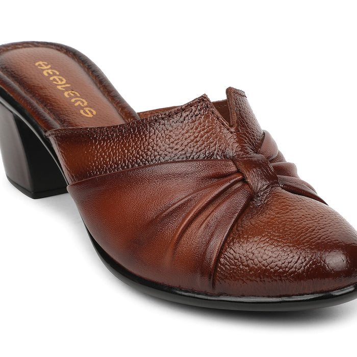 Healers Tan Casual Block Heel Sandal For Women TLO-103